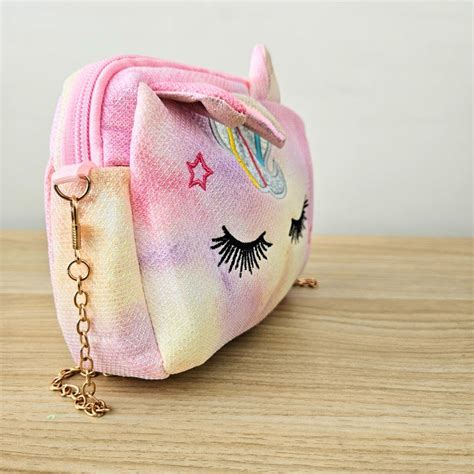 Cute Unicorn Sling Bag, Soft Material and Classy Metal Strap Sling Bag ...