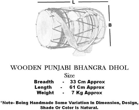 Buy Indian Musical Punjab Bhangra Dhol, Mango Wood Musical Instruments ...