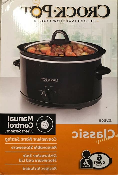 Crock Pot 6 Quart 3 Heat Settings Removable