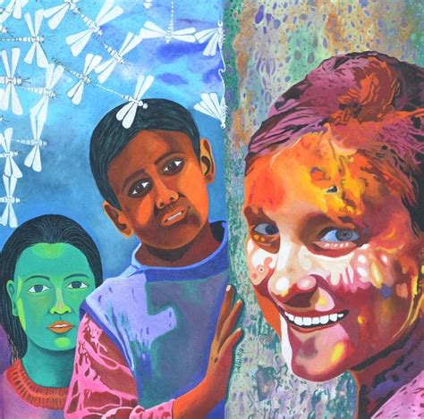 "Children Of The Heaven": Brown Acrylic Painting by Gayatri Artist ...