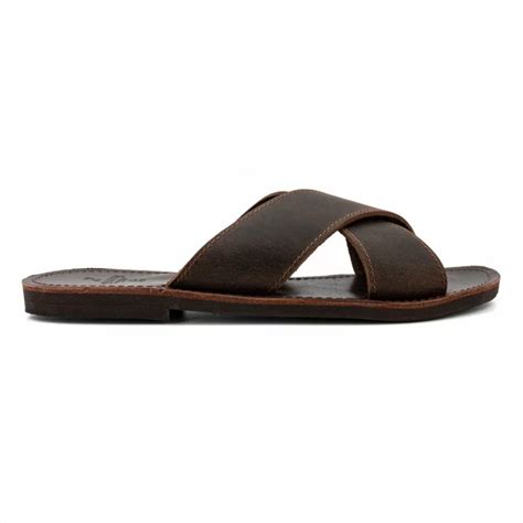 Men Leather Sandals Tsakiris A123, Brown