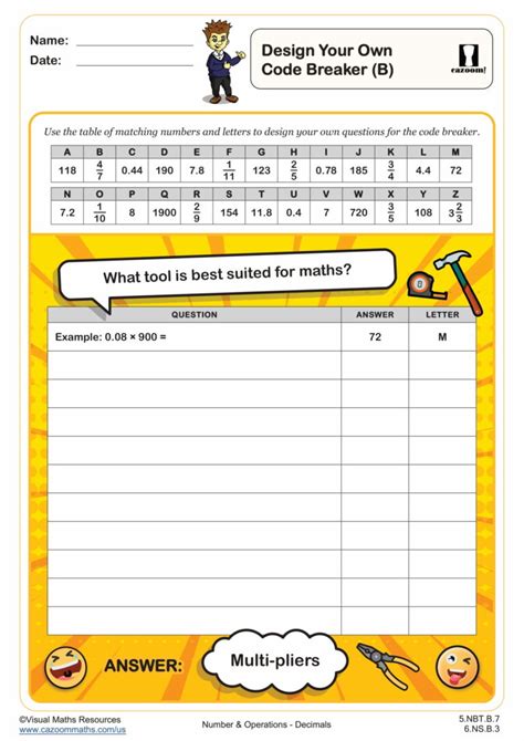 Image result for Decode Design Math Worksheet Answers