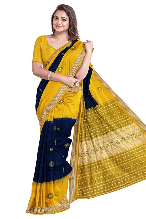 BHS Women's Sambalpuri Pure Cotton Bomkai Saree With Blouse Piece ...