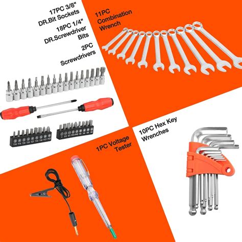 Buy JieLuoTE Mechanics Tools Kit and Socket Set, 122 PC Hand Tool Sets ...