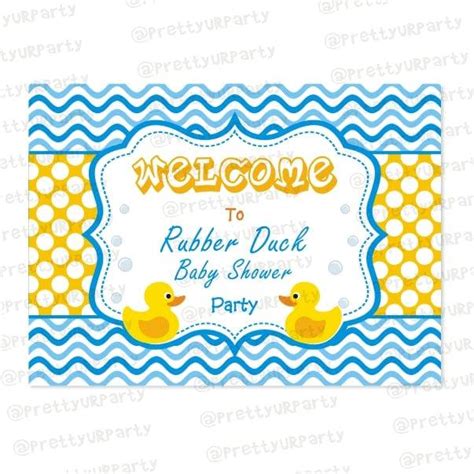 Rubber ducky baby shower Party Entrance Banner | Rubber ducky baby ...