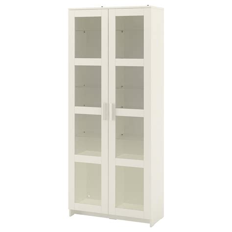 BRIMNES glass-door cabinet, white, 80x190 cm (311/2x743/4") - IKEA