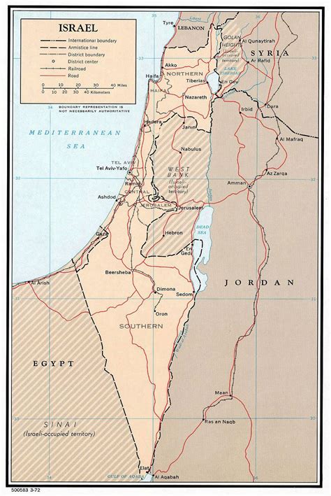 Detailed political and administrative map of Israel with roads ...