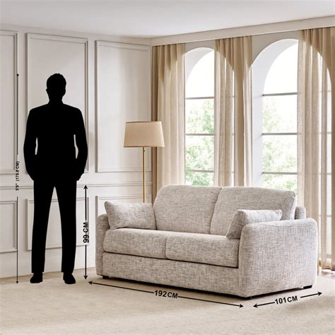 Buy Canaria Fabric 3-Seater Sofa Bed with Cushions - Ivory from Home ...