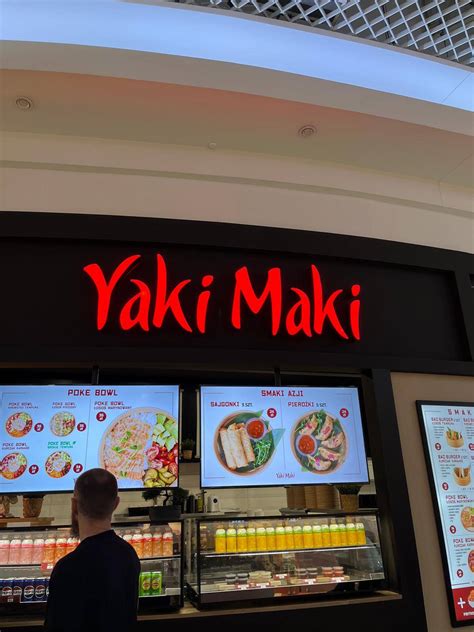Menu at Yaki Maki restaurant, Bydgoszcz