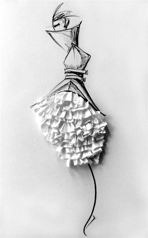 Collaged mixed media fashion illustration
