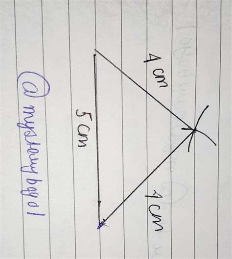 construct isosceles triangle using 4cm 5 cm 4 cm - Brainly.in