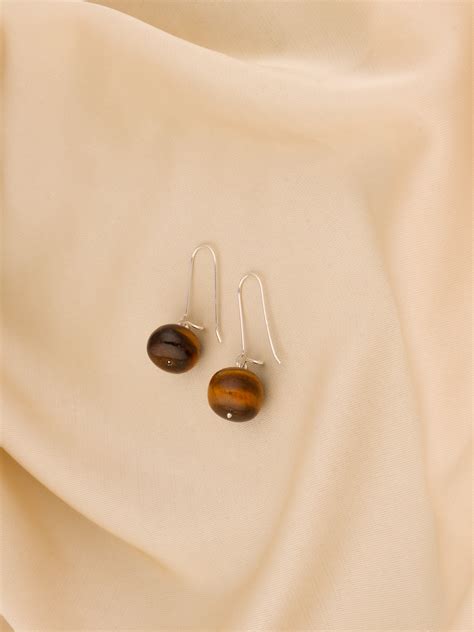 Tiger Stone Silver Danglers – Totapari