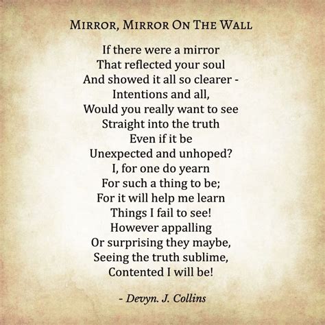 Mirror Mirror On The Wall Poem