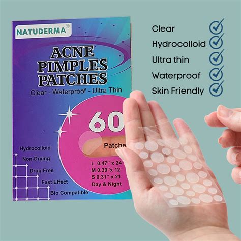 Pimple Patches - Natuderma Hydrocolloid Acne Patches , Invisible, Ultr ...