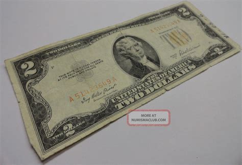 1953 A Red Seal $2. 00 Bill Two Dollar Bill Banknote (2)