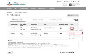 All about pre-validate bank account on Income Tax Website