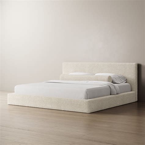 Super King Marshmallow Bed Frame Original in Chunky Boucle Cream