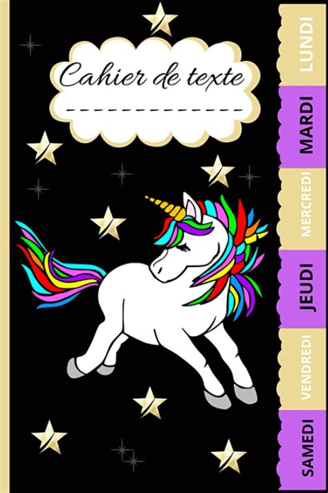 Buy CAHIER DE TEXTE: Cahier de texte fille licorne: pour la rentrée des ...