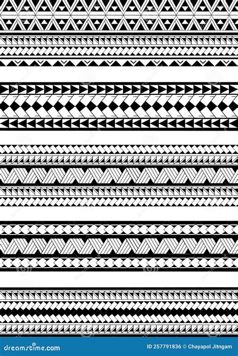 Polynesian Armband Tattoo Stencil. Pattern Samoan. Black and White ...