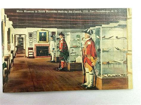 Vintage Postcard 1930s Museum South Barracks Fort Ticonderoga NY Built ...