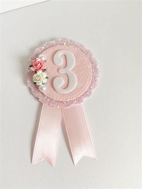 Girls Birthday Badge Personalised Birthday Badge Pink - Etsy UK ...