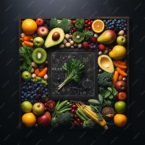 Premium Photo | 3d wallpaper of nutrition food in the texture background