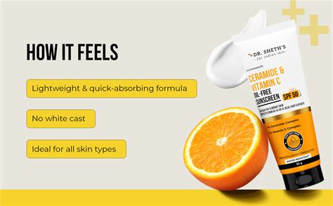 Dr. Sheth's Ceramide & Vitamin C Oil-Free Sunscreen SPF 50+ PA++++ |In ...