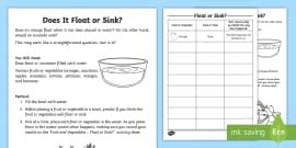 Float or Sink Table (teacher made) - Twinkl