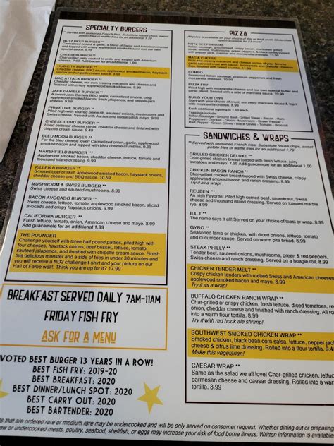Menu at Nutz Deep II pub & bar, Marshfield