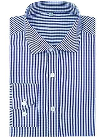 DOKKIA Men's Formal Business Plaid Checkered Button Down Long Sleeve ...