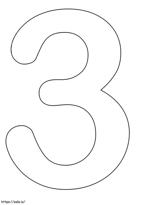 Simple Number 3 coloring page
