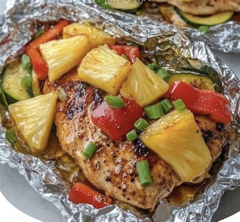 Teriyaki Chicken and Pineapple Foil Packets – glassika recipes