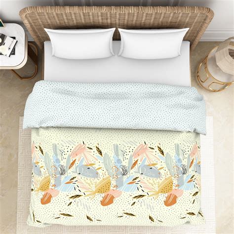 Buy SPACES Geostance Off-White Printed Cotton Double Bed Quilt ...