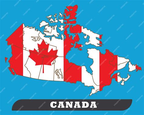 Premium Vector | Map of canada and flag of canada map of canada and flag of canada drawing by ...