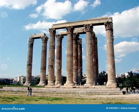 Temple of Olympian Zeus Athens Stock Image - Image of greece, monument ...