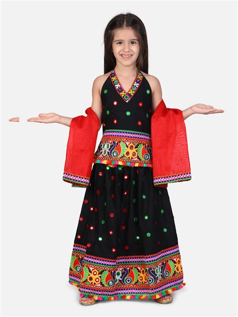 BownBee Mirror Embroidery Halter Neck Chaniya Choli-Black – BownBee ...