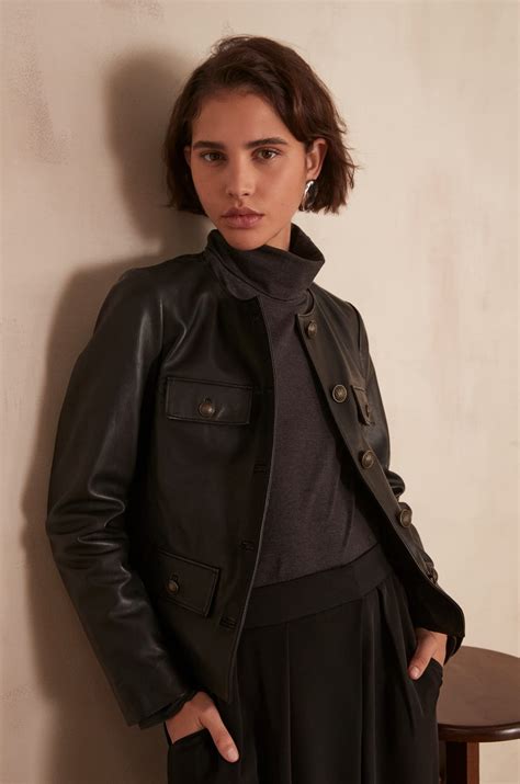Veste en cuir CHARLOTTE Femme | NOIR | Maison 123
