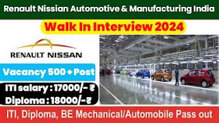 Latest vecancy Renault Automotive Indian Limited ITI & Diploma Job ...