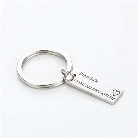 Personalized Keychain Engraved Stainless Steel Keyring Quote - Etsy