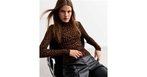 Brown Leopard Print Mesh Top | New Look