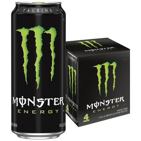Monster Energy Green, Original, Energy Drink, 16 fl oz, 4 Pack ...