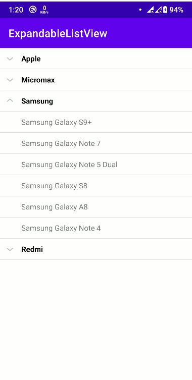 Image result for Expandable List View Android Kotlin