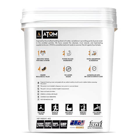 AS-IT-IS Atom Whey Protein With Digestive Enzymes 4 KG Flavor Double ...