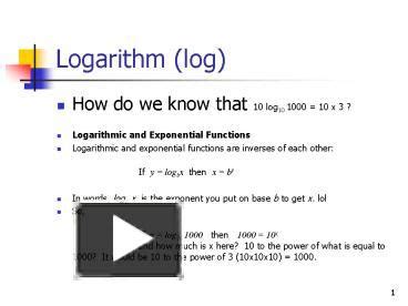Image result for Logarithm PPT View
