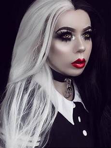 White Hair by Half Black Half White Wavy Synthetic Lace Front Wig Sny093 White Hair