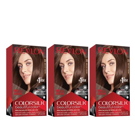 Buy Revlon ColorSilk Beautiful Permanent Hair Dye, Dark Brown, At Home ...