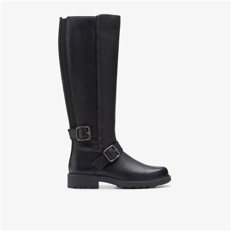 Womens Orinoco2 Tall Black Leather Knee High Boots Boots | Clarks UK