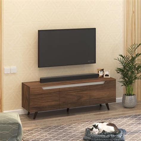 BLUEWUD Blesky Mini Engineering Wood Floor Standing TV Entertainment ...