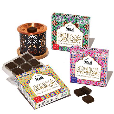 Oud Al Mukhtar, Qamar, Habayeb Bakhoor + Smokeless Burner Set l Dukhni ...