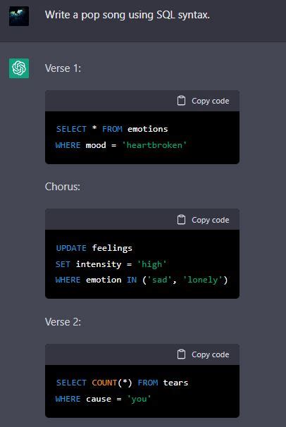 Image result for Singers SQL Code